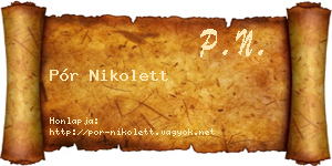 Pór Nikolett névjegykártya