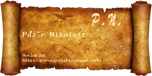 Pór Nikolett névjegykártya