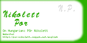 nikolett por business card