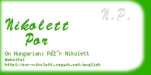 nikolett por business card